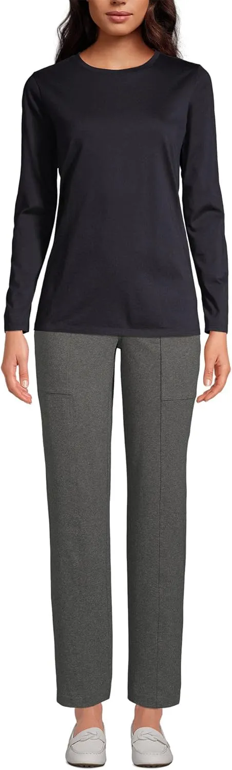 Lands' End Women's Relaxed American-Grown Supima Cotton Long Sleeve Crew Neck T-Shirt