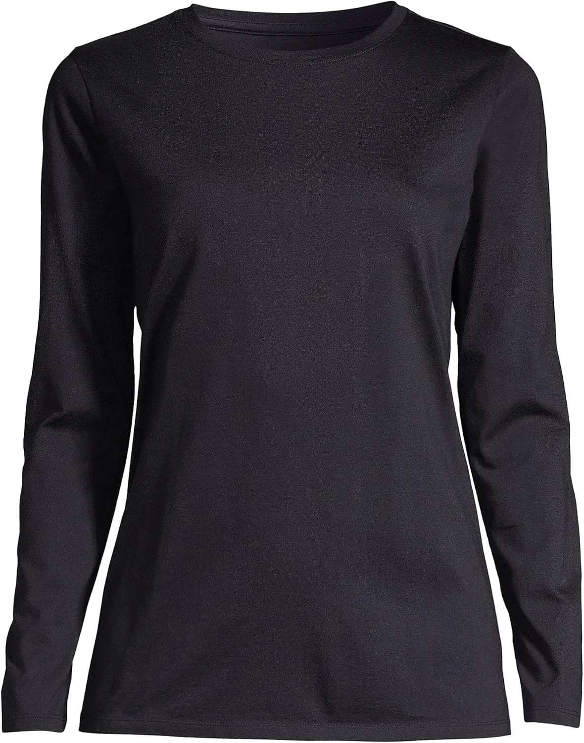 Lands' End Women's Relaxed American-Grown Supima Cotton Long Sleeve Crew Neck T-Shirt