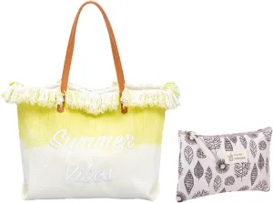 Large Canvas Tote Bag with Embroidered,Tassel Canvas Bags Magnetic Buckle Commuting Underarm Beach Shoulder Bag