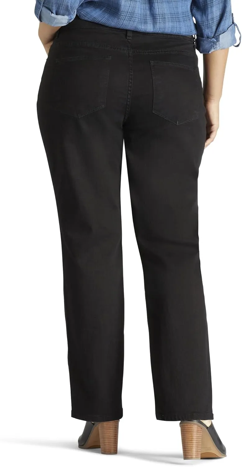 Lee Womens Plus Size Instantly Slims Classic Relaxed Fit Monroe Straight Leg Jean