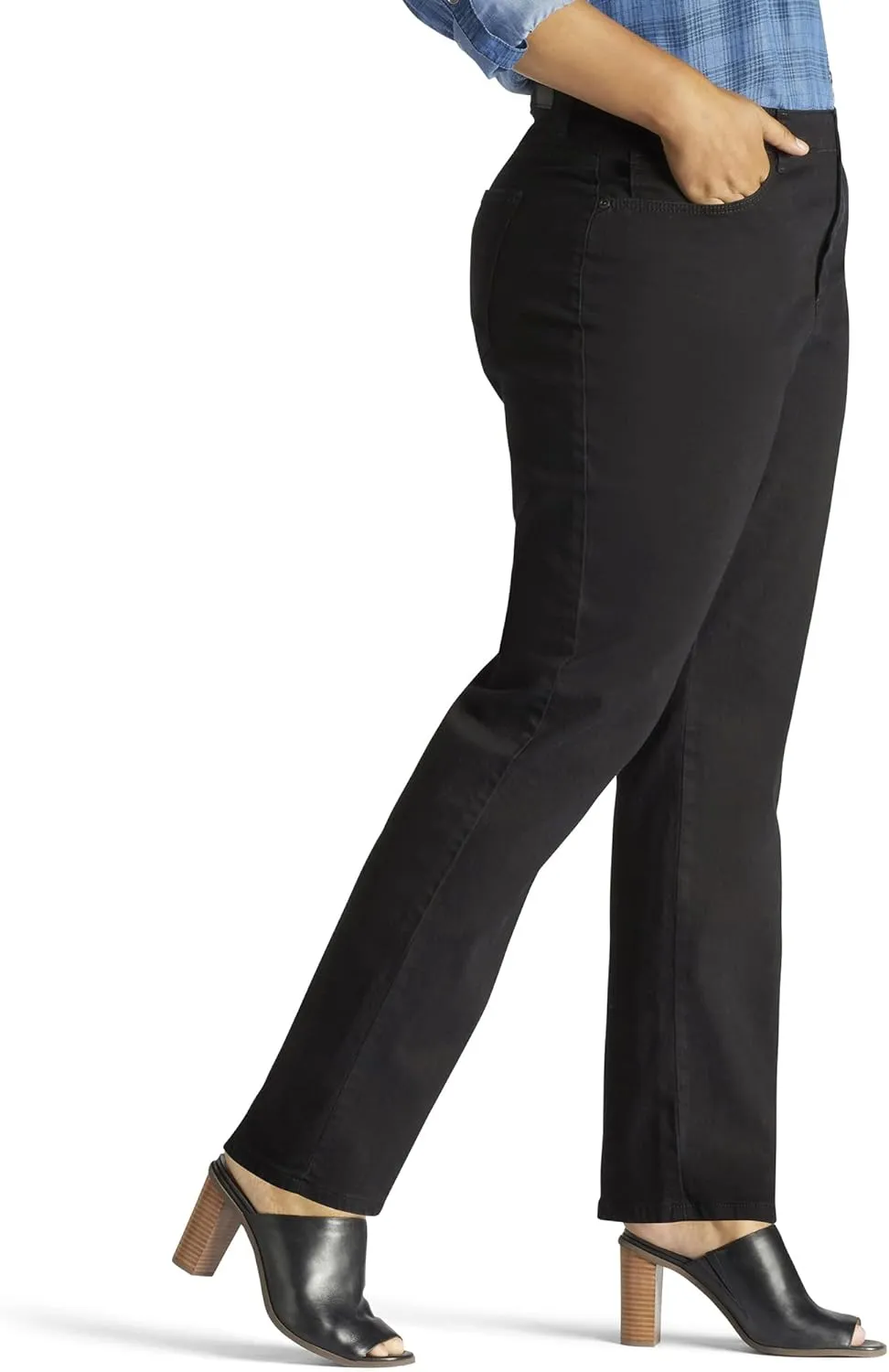 Lee Womens Plus Size Instantly Slims Classic Relaxed Fit Monroe Straight Leg Jean
