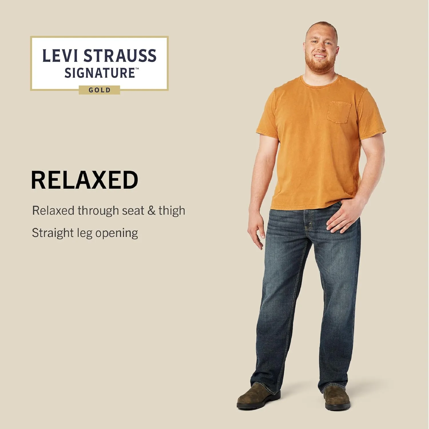 Levi Strauss Signature Gold Men's Relaxed Fit Flex Jeans (Available in Big & Tall)