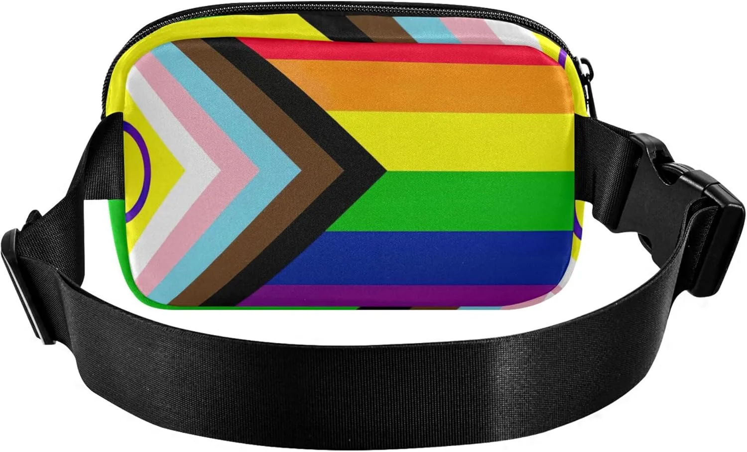 LGBT Pride Flag Rainbow Fanny Packs for Women Colorful Large Hip Belt Bag Waterproof Waist Bag for Women