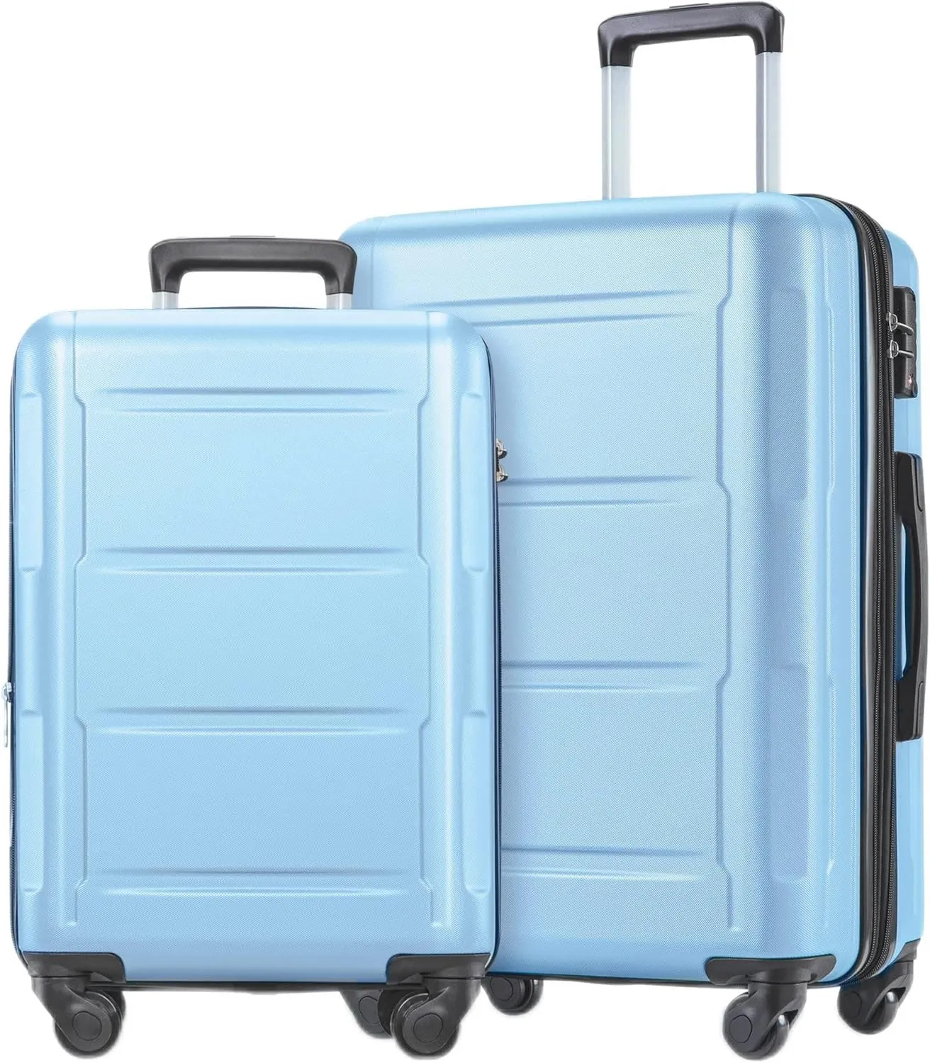 Lightweight Expandable Spinner Wheel Luggage Set for Stress-Free Travel, Durable ABS Material, 20-Inch & 24-Inch