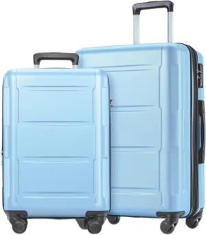 Lightweight Expandable Spinner Wheel Luggage Set for Stress-Free Travel, Durable ABS Material, 20-Inch & 24-Inch