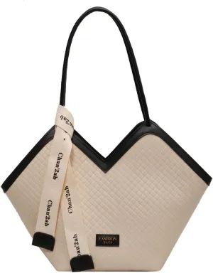 Love Heart Shape PU Artificial Leather Tote Bag for Women's Fashion Shoulder Bag and Satchel