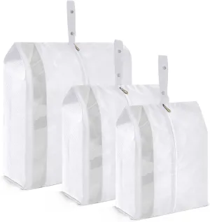 Luggage Space Saver, Luggages Management Personnel, White, With Zipper, 3 Set Travel Packing Cubes For Suitcases, Garment Bag Closet Storage