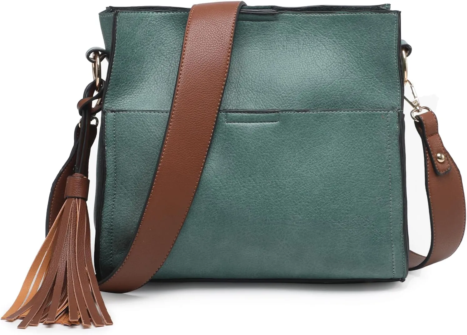 Lyla Bucket Bags 2-in-1 Trendy Vegan Leather Hobo Crossbody Handbags Shoulder Purses for Women