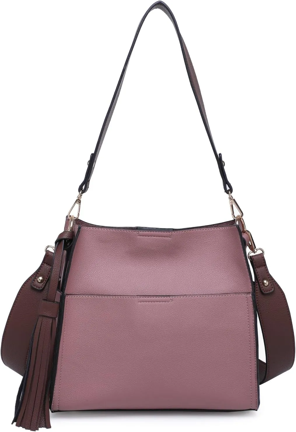 Lyla Bucket Bags 2-in-1 Trendy Vegan Leather Hobo Crossbody Handbags Shoulder Purses for Women