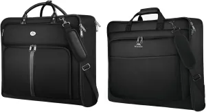 MATEIN Mens Garment Bags for travel, Large Travel Suit Bag Up to 7 Suits with Strap, Wrinkle Free Carry On Garments Bag for Hanging Clothes, Business Suitcase Luggage Bag Fit 17.3 Inch Laptop, Black
