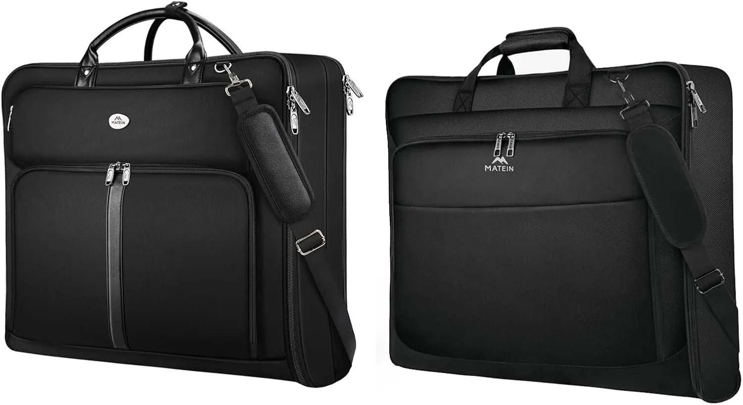 MATEIN Mens Garment Bags for travel, Large Travel Suit Bag Up to 7 Suits with Strap, Wrinkle Free Carry On Garments Bag for Hanging Clothes, Business Suitcase Luggage Bag Fit 17.3 Inch Laptop, Black