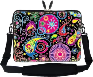 Meffort Inc 15 15.6 inch Neoprene Laptop Sleeve Bag Carrying Case with Hidden Handle and Adjustable Shoulder Strap - Arts Design