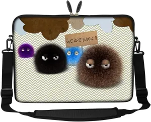 Meffort Inc 15 15.6 inch Neoprene Laptop Sleeve Bag Carrying Case with Hidden Handle and Adjustable Shoulder Strap - Fuzzy Ball