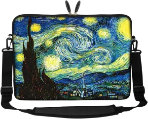 Meffort Inc 15 15.6 Inch Neoprene Laptop Sleeve Bag Carrying Case with Hidden Handle and Adjustable Shoulder Strap - The Starring Night