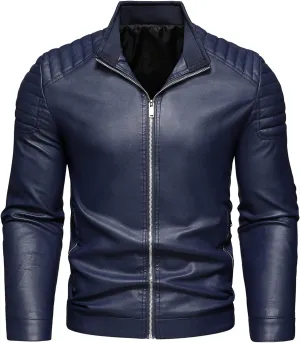 Men's Faux Leather Motorcycle Jacket Mens Leather Jacket Men Pu leathers coat