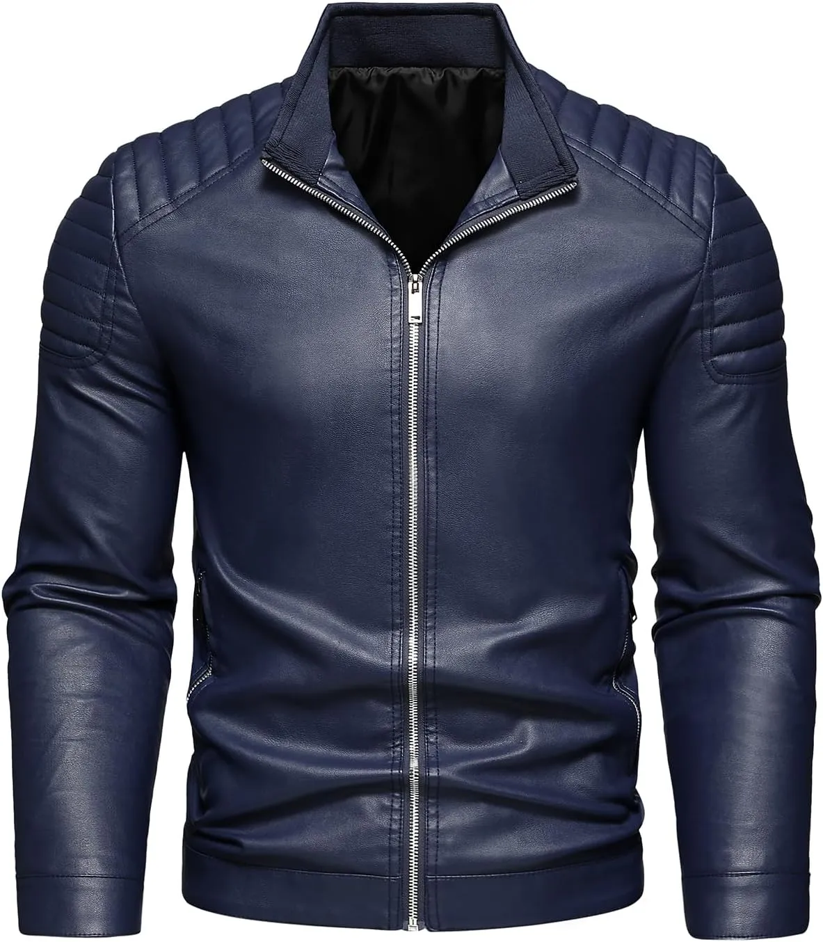 Men's Faux Leather Motorcycle Jacket Mens Leather Jacket Men Pu leathers coat