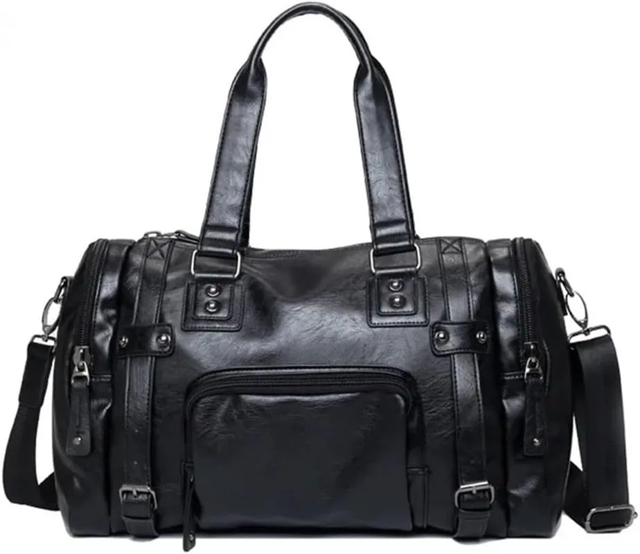 Men's Leather Messenger Bag Handmade Bags Waterproof Vintage Genuine Duffle for Travel
