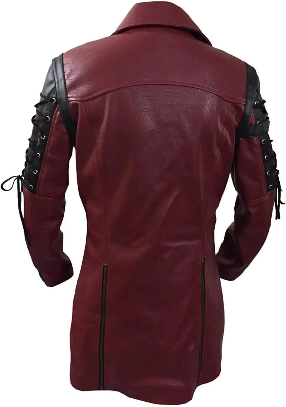 Mens Real Leather Sexy Steampunk Coat Goth Matrix Trench Coat Gothic Real Leather Coat