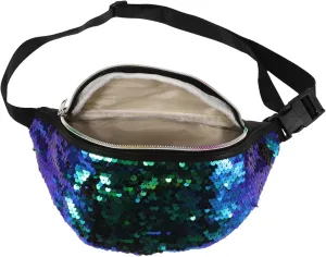 Mermaid Sequins Waist Pouch Fashionable Outdoor Fanny Pack for Sports Daily Wear Lightweight Green Black for Hands Convenience