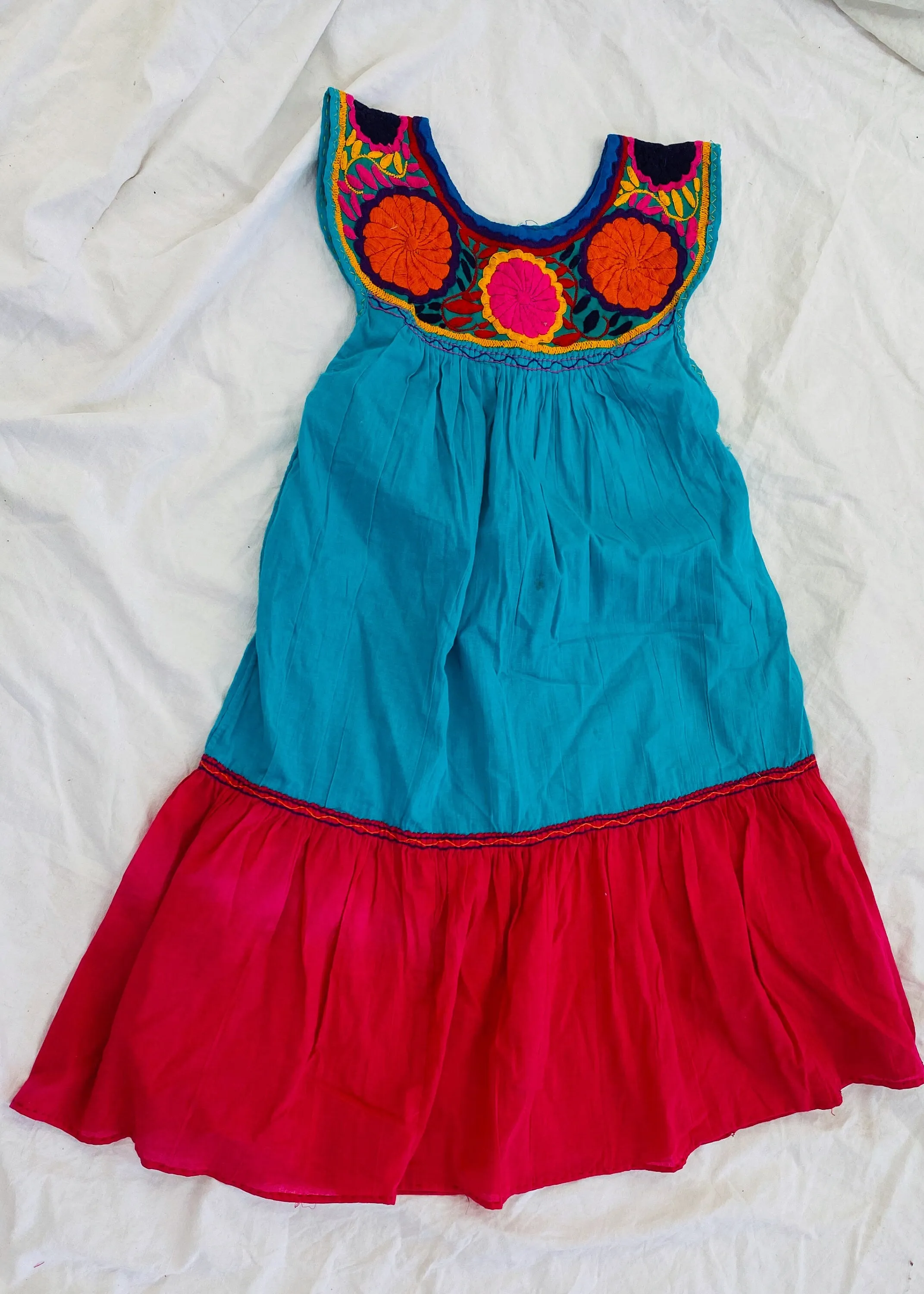 Mexican Embroidered Dress. Chiapas. XS-L. 0048