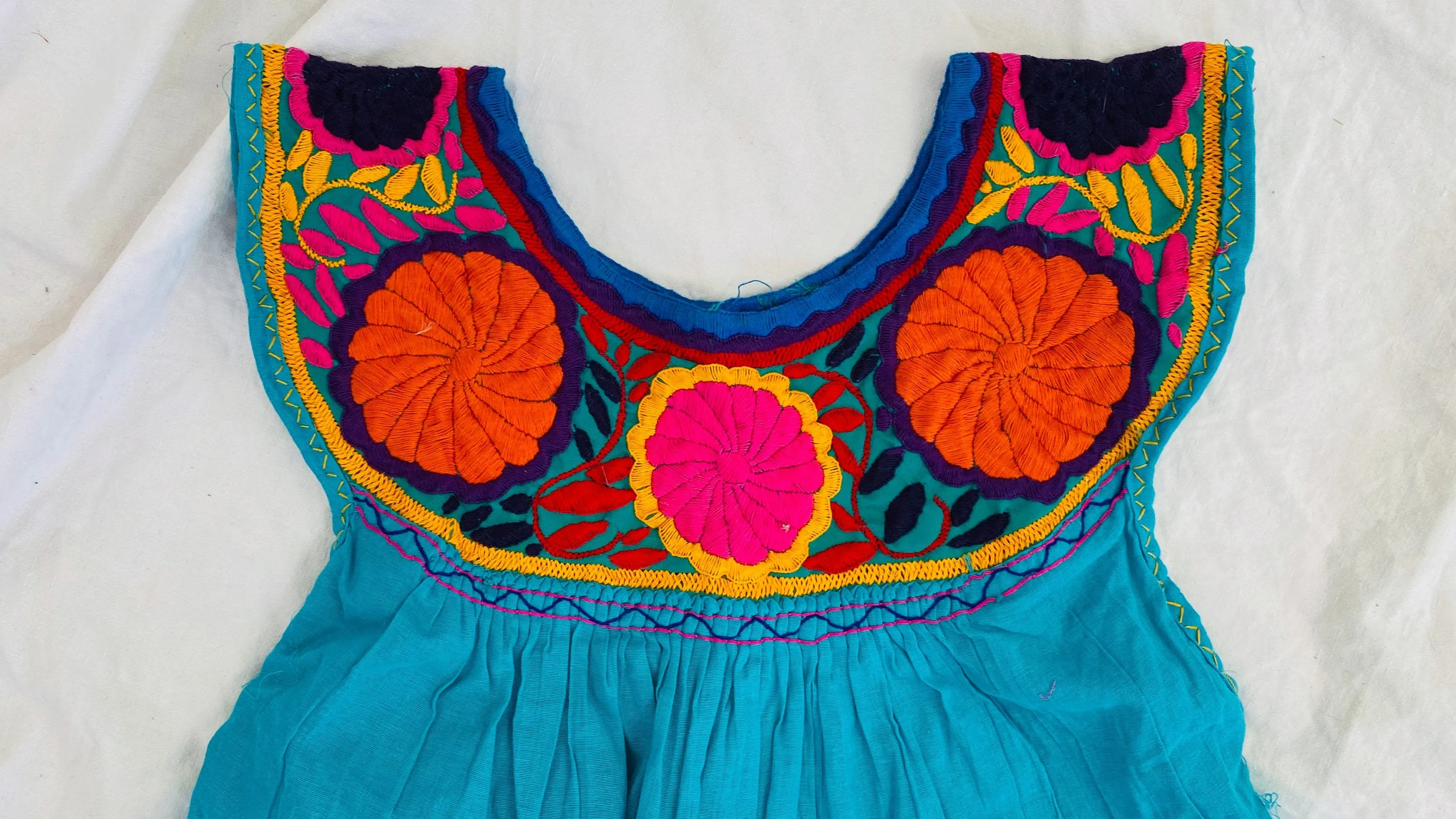 Mexican Embroidered Dress. Chiapas. XS-L. 0048