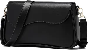 molshine Women's Crossbody Bag, PU Leather Square Flapover Shoulder Bags, Stylish Flip Cover Mailman Bag Tote Purses Satchel