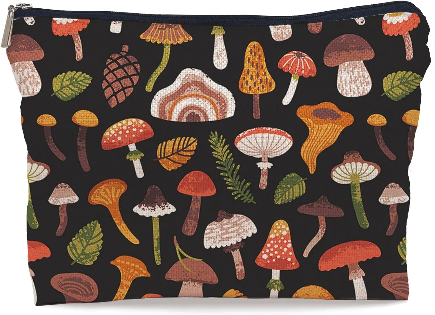 Mushroom Makeup Bag Cosmetic Bags for Women, Mushroom Gifts for Women, Gifts for Mushroom Lovers, Mushroom Art Small Makeup Cosmetic Bag for Purse