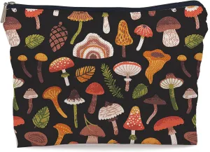 Mushroom Makeup Bag Cosmetic Bags for Women, Mushroom Gifts for Women, Gifts for Mushroom Lovers, Mushroom Art Small Makeup Cosmetic Bag for Purse