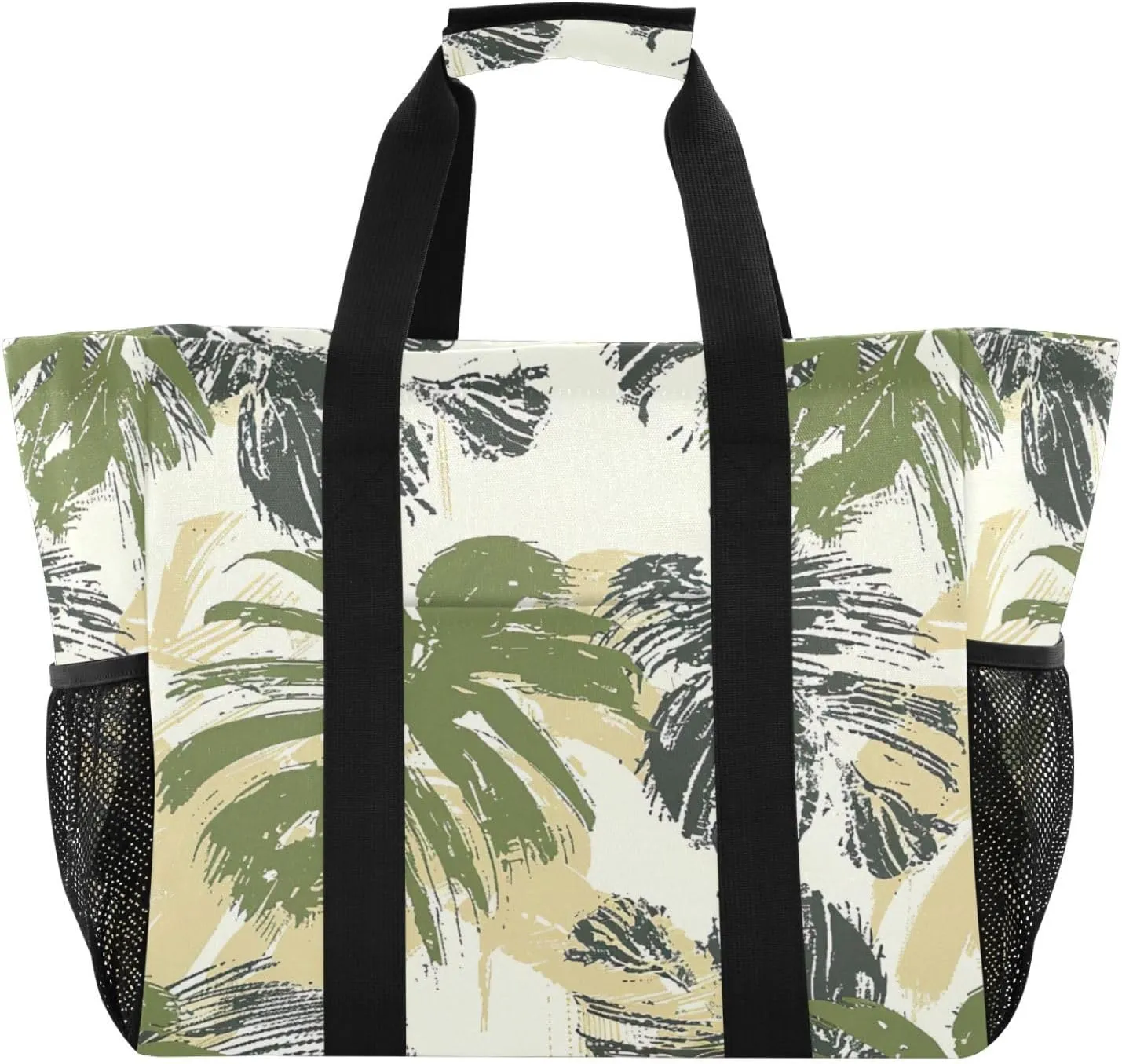 Nander Brown Leaved Foldable Tote Bag Waterproof Sandproof Women Beach Bag Handbag Gym Bag