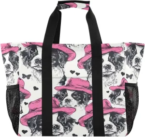 Nander Cute Cartoon Dog Foldable Tote Bag Waterproof Sandproof Women Beach Bag Handbag Gym Bag