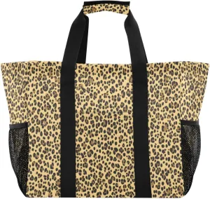 Nander Fashion Leopard Print Foldable Tote Bag Waterproof Sandproof Women Beach Bag Handbag Gym Bag