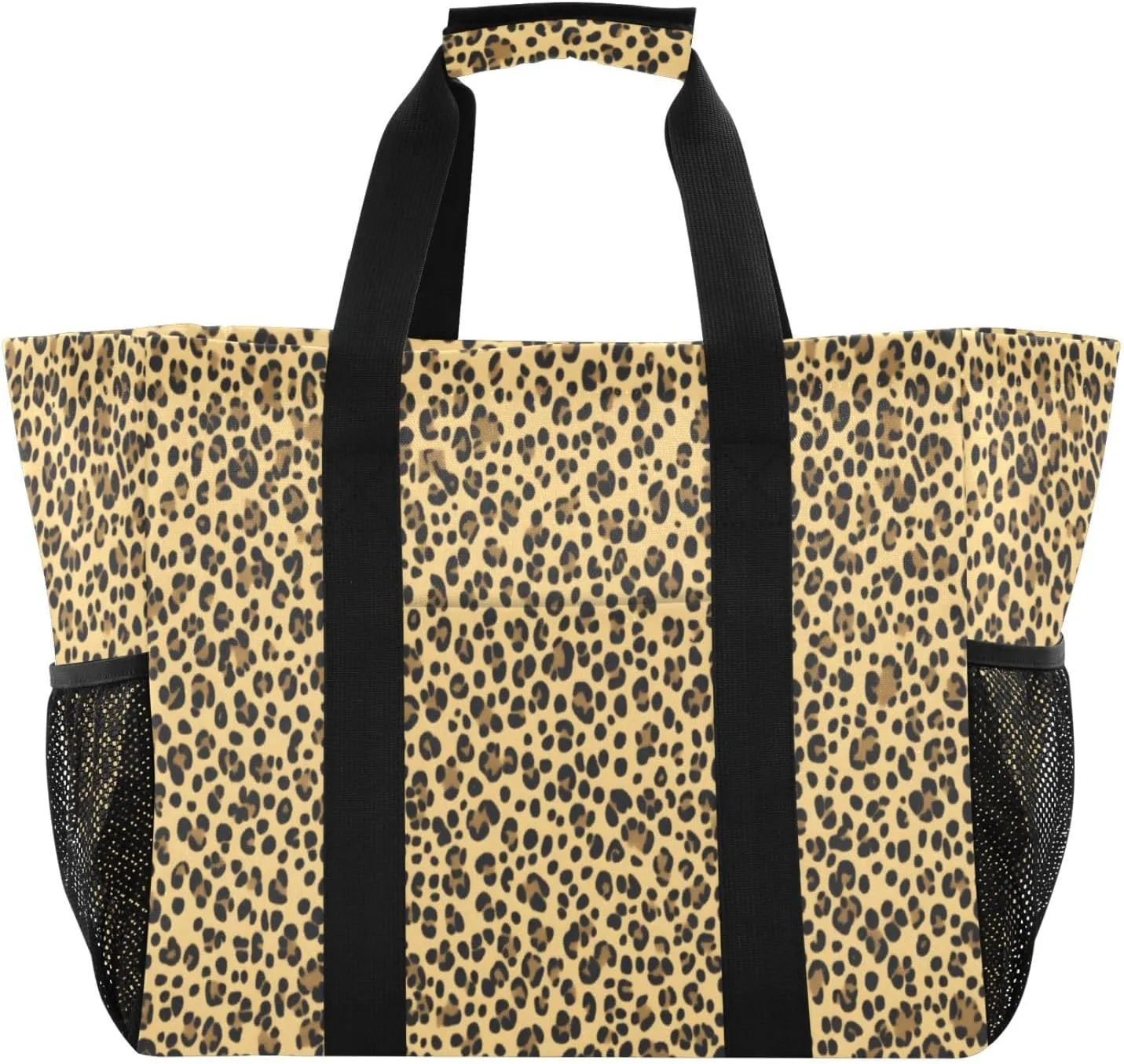 Nander Fashion Leopard Print Foldable Tote Bag Waterproof Sandproof Women Beach Bag Handbag Gym Bag