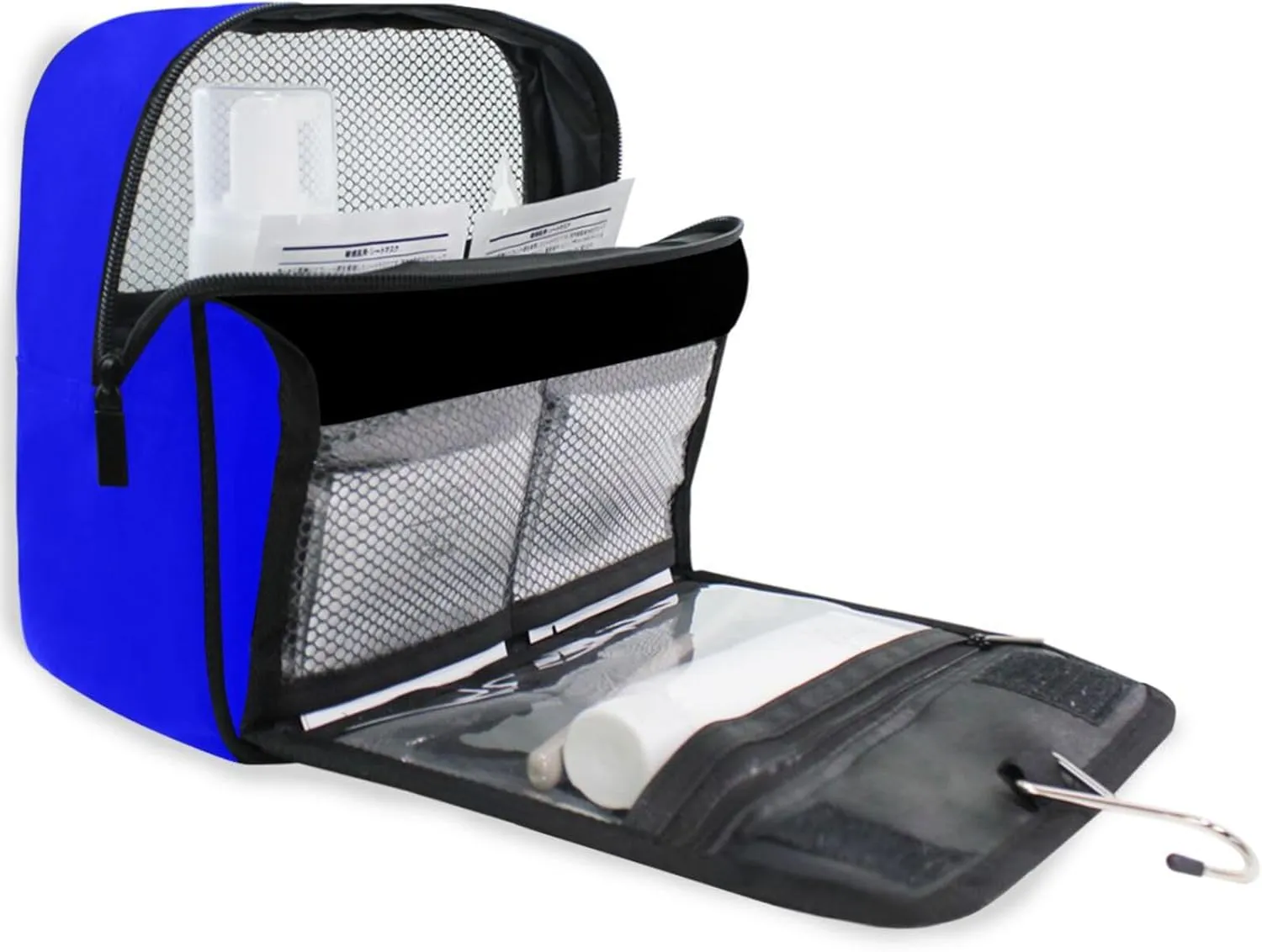 ODAWA Makeup Storage Bag with Hooks Blue Toiletry Bags for Traveling