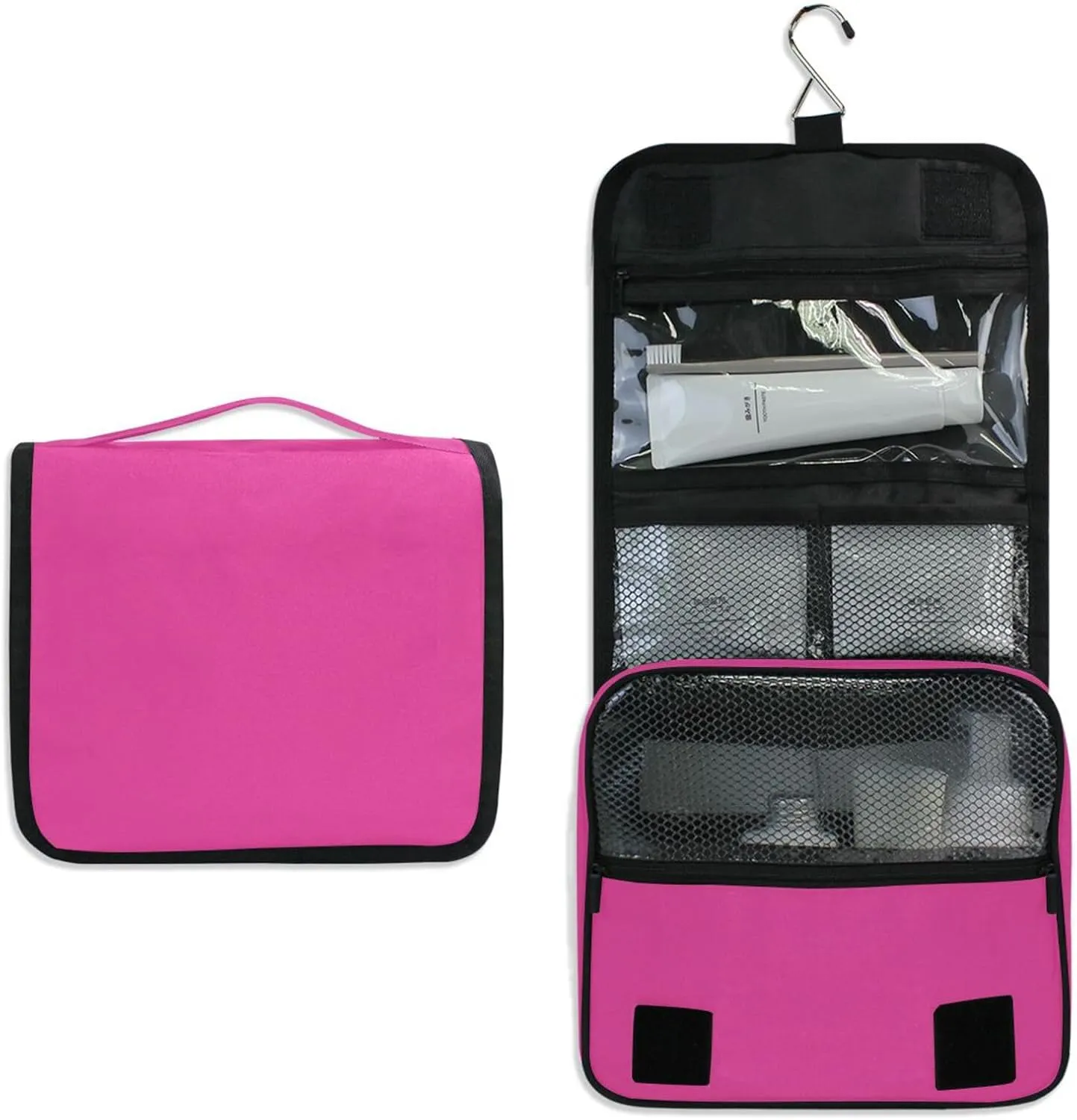 ODAWA Makeup Storage Bag with Hooks Camellia Travel Size Bags for Toiletries