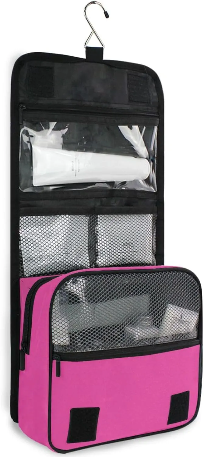 ODAWA Makeup Storage Bag with Hooks Camellia Travel Size Bags for Toiletries