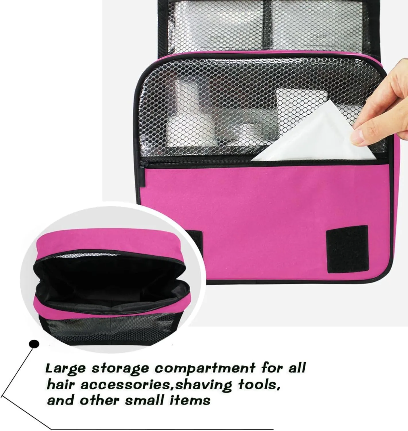 ODAWA Makeup Storage Bag with Hooks Camellia Travel Size Bags for Toiletries