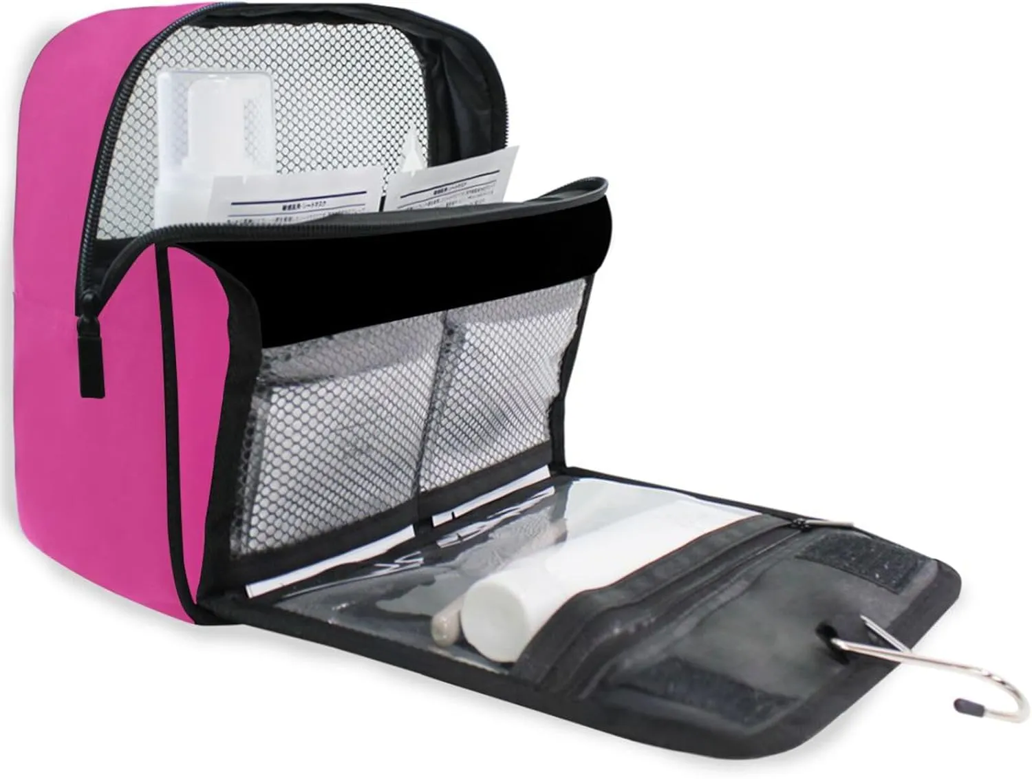 ODAWA Makeup Storage Bag with Hooks Camellia Travel Size Bags for Toiletries