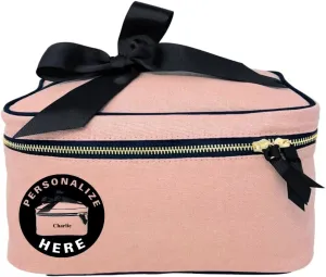Personalized Makeup Bag for Women | Cosmetic Bag Organizer for Girls with Monogramming | Makeup Pouch for Traveling | Toiletry Bags for Women | Make Up Travel Pouches | Pink/Blush