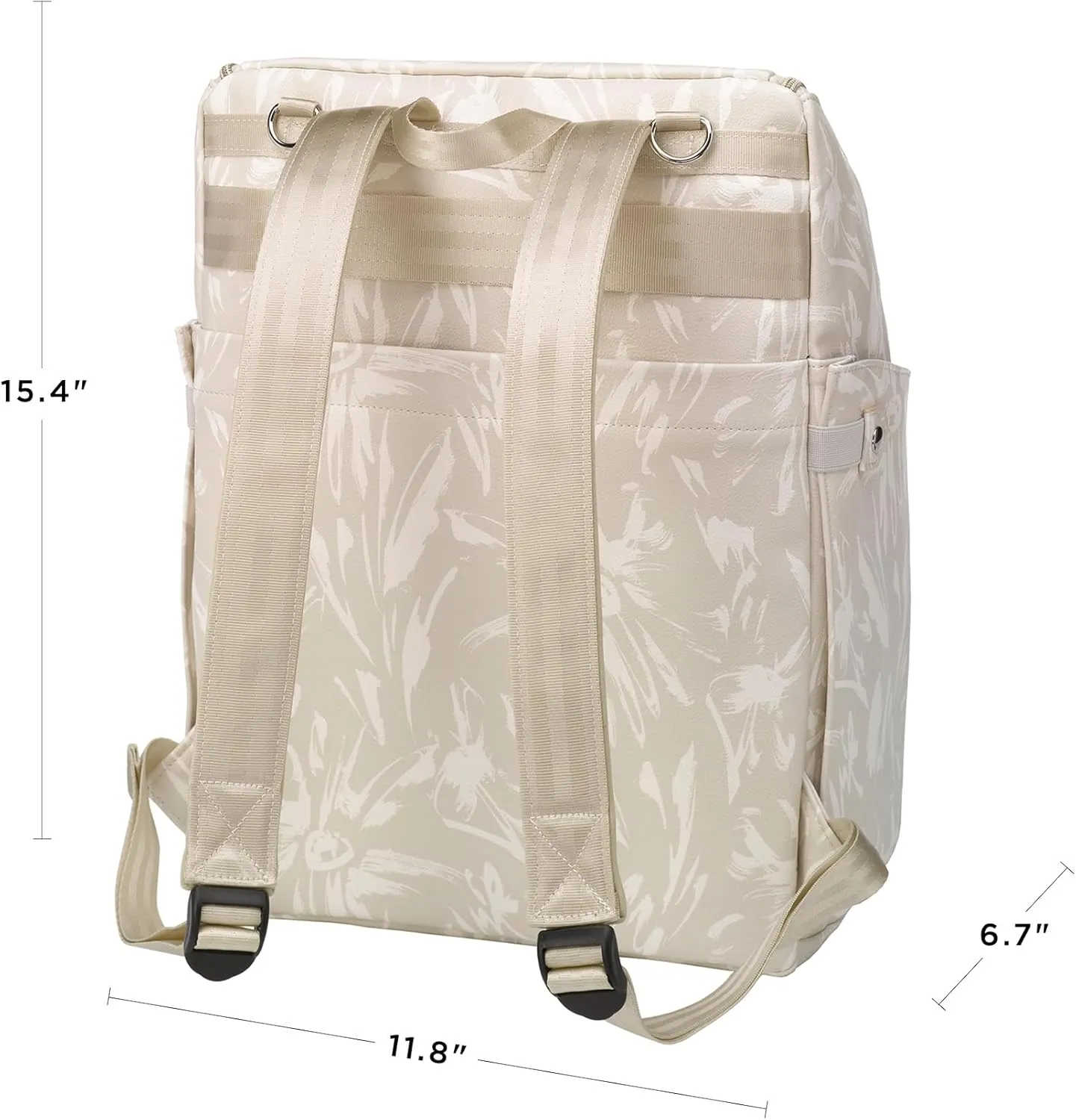 Petunia Pickle Bottom Tempo Backpack, Diaper Bag Designed for Busy Families, Attaches to Stroller or Suitcase, Spacious Main Compartment (Linen Blossoms)