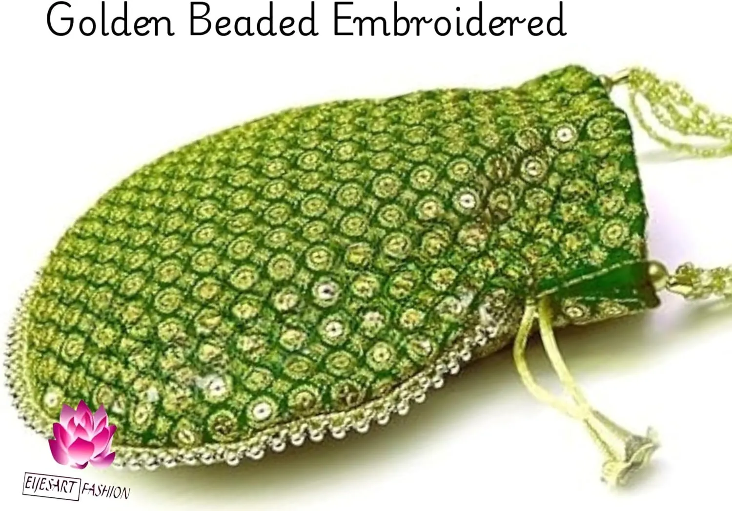 Potli Bag For Women Ethnic Designer Embroidery Work Batwa Pearls Handle With Intricate Bridal Drawstring Stylish Bridal Women