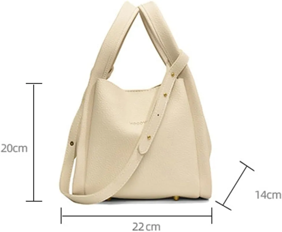PU Leather Bucket Bags Vegetable Basket for Women Medium handbag Removable Shoulder Strap