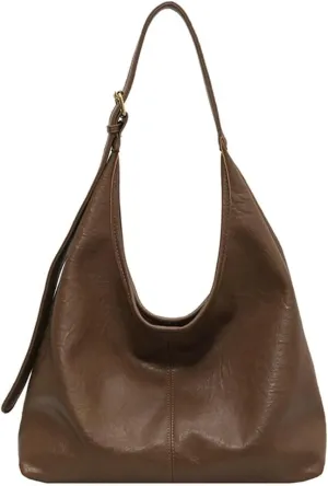 PU leather Hobo Bags for Women Stylish Slouchy Tote Handbag Large capacity 2pcs Vegan Tote Purse with Wallet