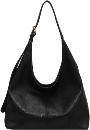 PU leather Hobo Bags for Women Stylish Slouchy Tote Handbag Large capacity 2pcs Vegan Tote Purse with Wallet