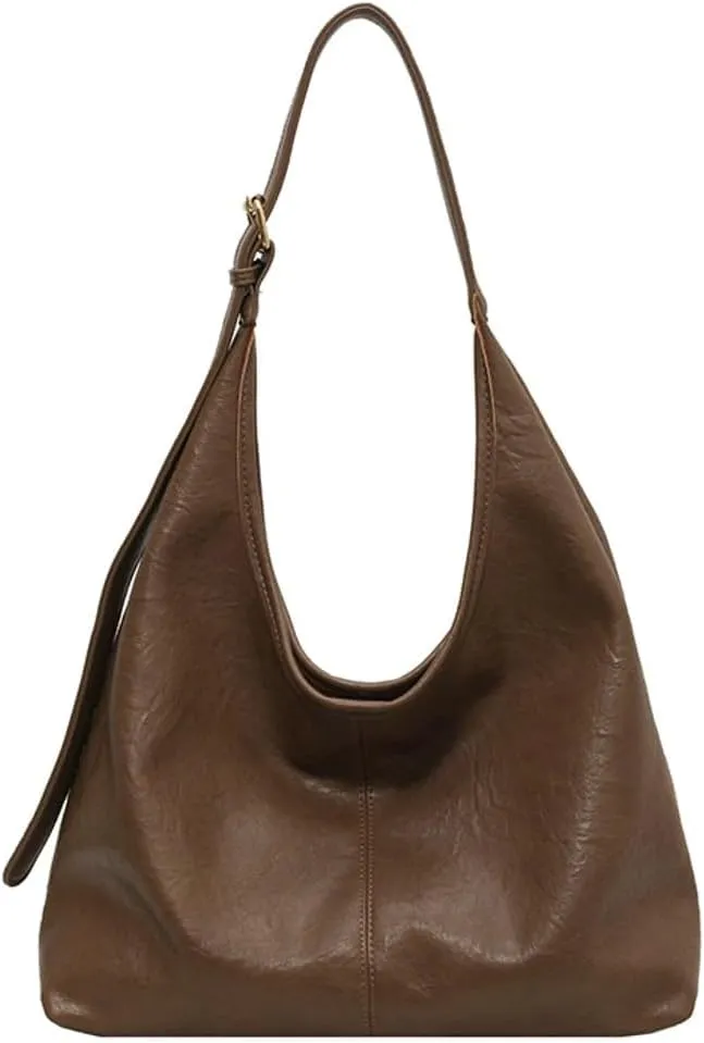 PU leather Hobo Bags for Women Stylish Slouchy Tote Handbag Large capacity 2pcs Vegan Tote Purse with Wallet