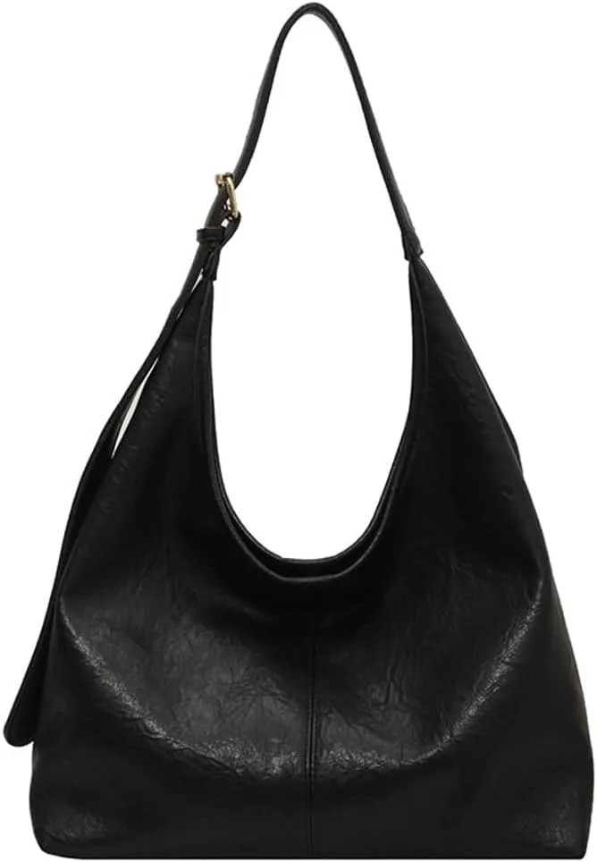 PU leather Hobo Bags for Women Stylish Slouchy Tote Handbag Large capacity 2pcs Vegan Tote Purse with Wallet