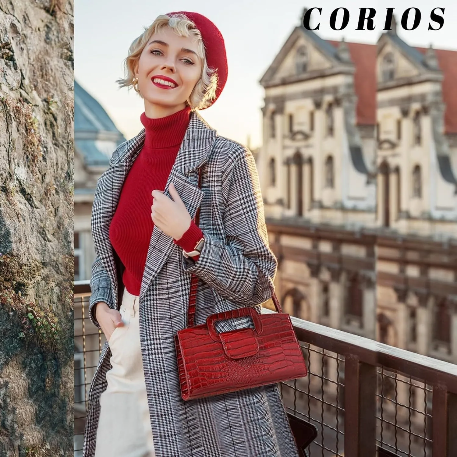 PU Leather Shoulder Crocodile Embossed Crossbody for Women Handbag Medium Capacity Messenger Vintage Flap Satchel