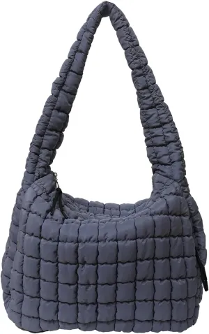 Quilted Tote Bag, Large Lightweight Quilted Bag Puffer Tote Bag Trendy Puffy Purse Hobo Bags for Women