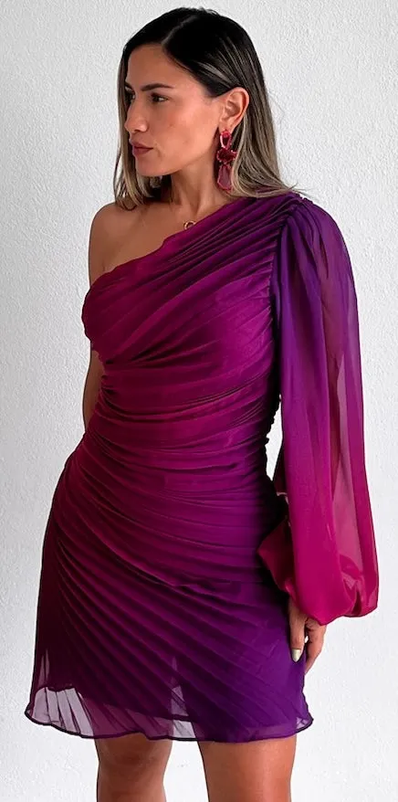 Resort & Style Ombr One-Shoulder Dress