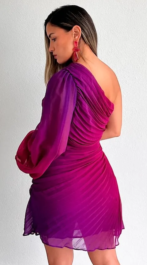 Resort & Style Ombr One-Shoulder Dress