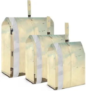 Retro Lighthouse Packing Cubes Set of 3, Lightweight Travel Luggage Organizers Foldable Bags for Easy Packing and Organization